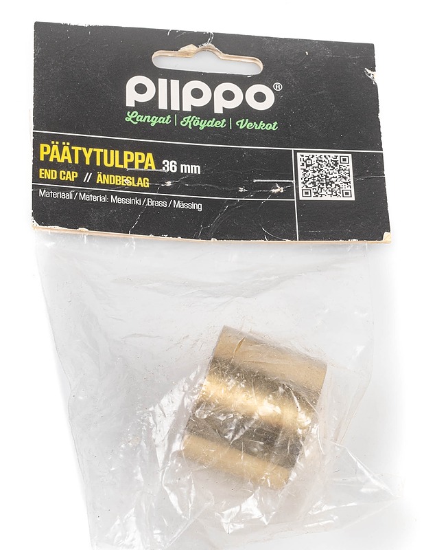 PIIPPO kaideköyden päätytulppa 35mm messinki - Rakennustarvikkeet - 10105331312 - 0