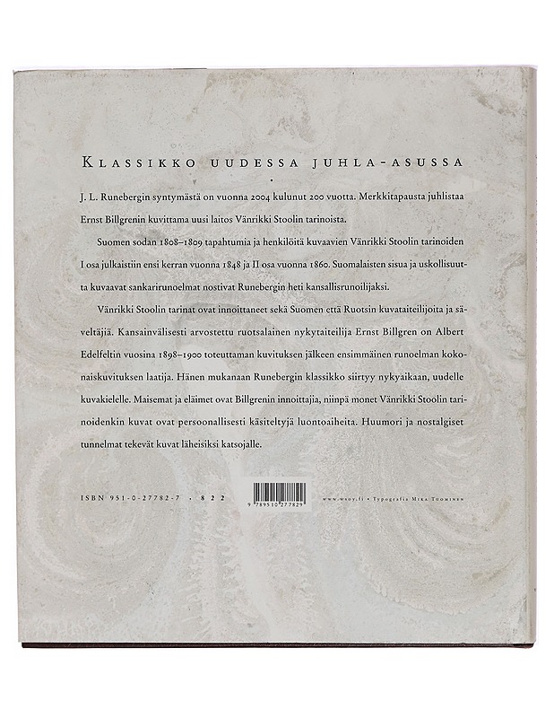 Vänrikki Stoolin tarinat - Johan Ludvig Runeberg - Romaanit ja novellit - 10105331674 - 1