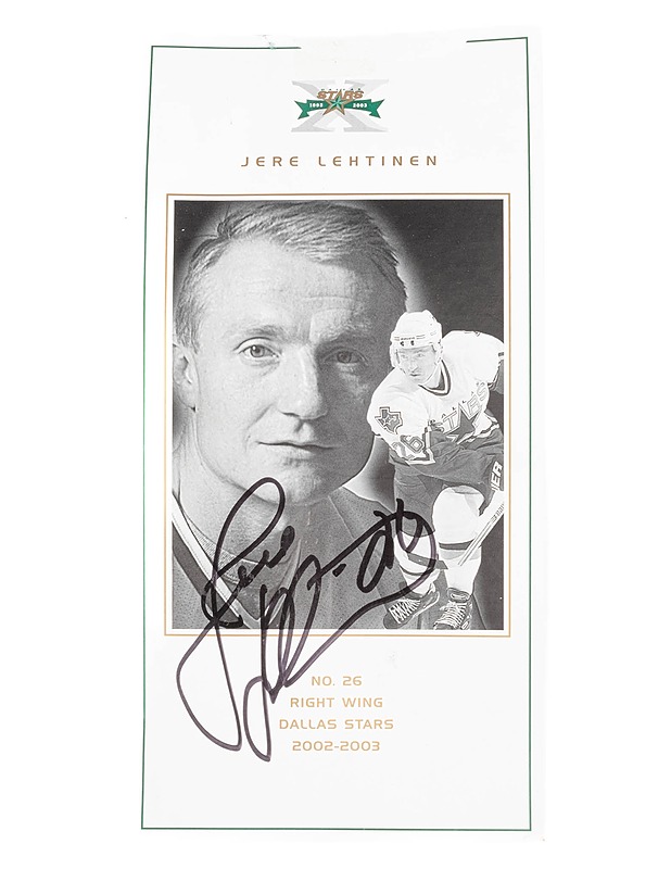 DALLAS STARS Jere Lehtinen nimikirjoitus - Muut urheiluvälineet ja vapaa-aika - 10105332757 - 0