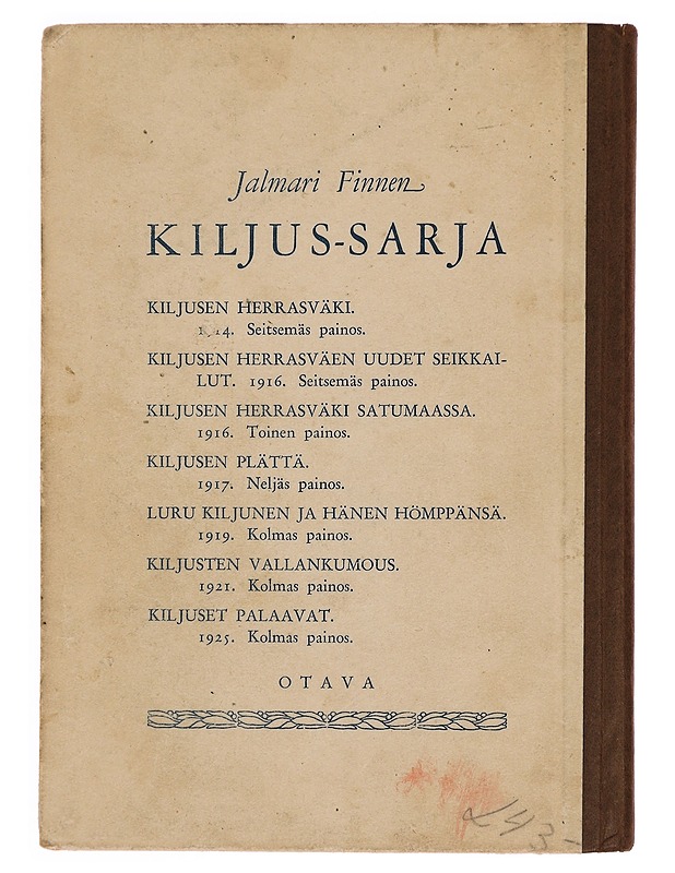 Kiljusen herrasväen uudet seikkailut - Jalmari Finne - Nuorten kirjat - 10105333192 - 1