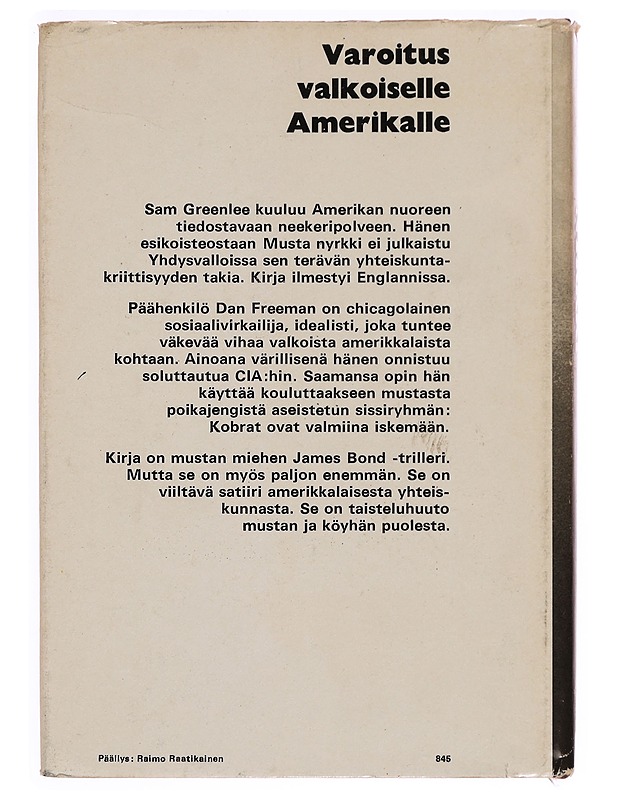 Musta nyrkki - Sam Greenlee - Romaanit ja novellit - 10105333548 - 1