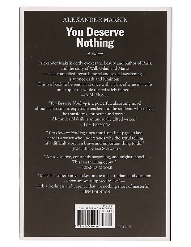 You Deserve Nothing - Alexander Maksik - Romaanit ja novellit - 10105334985 - 1