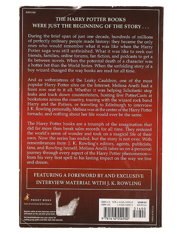 Harry, A History - The True Story of a Boy Wizard, His Fans, and Life Inside the Harry Potter Phenomenon - Melissa Anelli - Elämäkerrat ja muistelmat - 10105335532 - 1