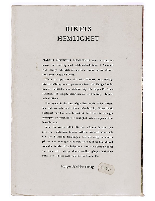 Rikets hemlighet - Mika Waltari - Romaanit ja novellit - 10105336503 - 1