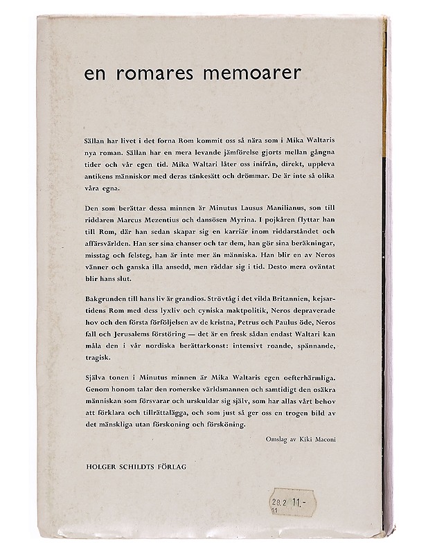 Rikets fiender, en romares memoarer - Mika Waltari - Romaanit ja novellit - 10105336656 - 1