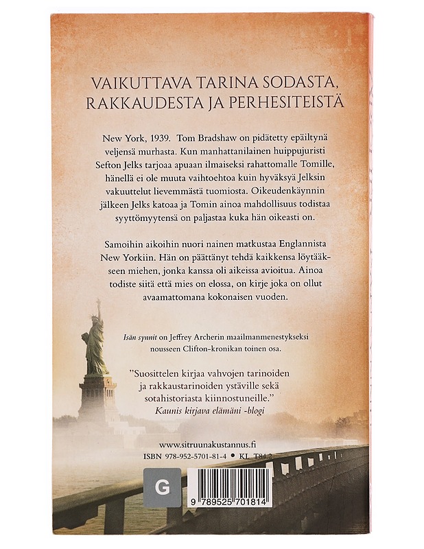 Isän synnit - Archer, Jeffrey - Romaanit ja novellit - 10105338529 - 1