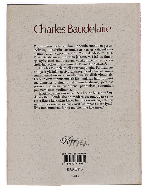 Pariisin ikävä - Baudelaire, Charles - Romaanit ja novellit - 10105338533 - 1