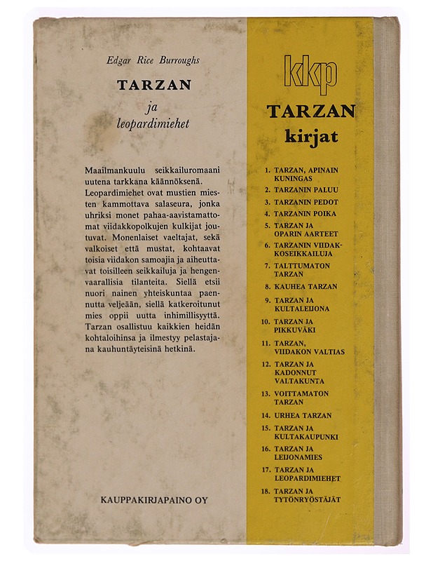 Tarzan ja leopardimiehet - Edgar Rice Burroughs - Nuorten kirjat - 10105339185 - 1