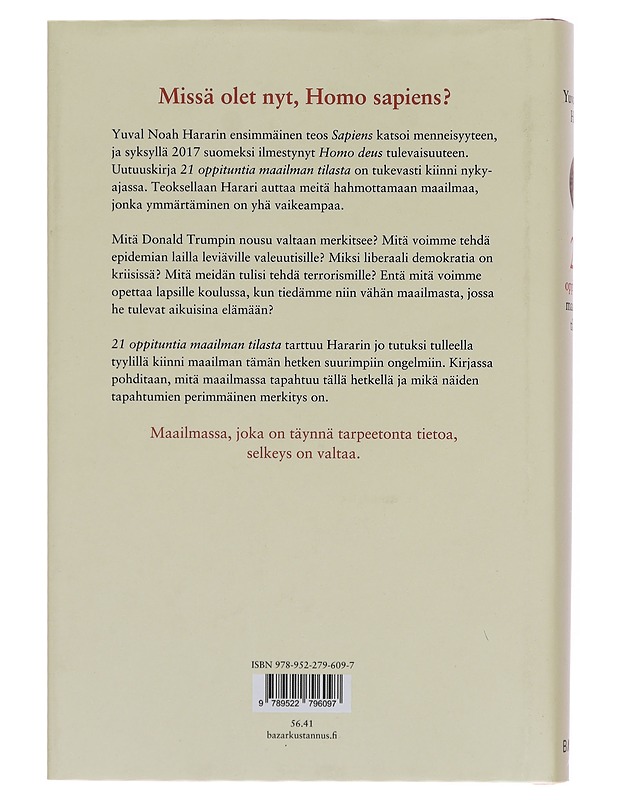 21 oppituntia maailman tilasta - Harari, Yuval Noah - Tietokirjat ja oppaat - 10105339230 - 1