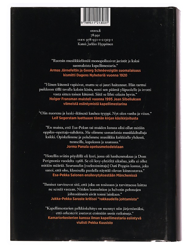 Suomalaiset kapellimestarit : Sibeliuksesta Saloseen, Kajanuksesta Franckiin - Vesa Sirén - Elämäkerrat ja muistelmat - 10105339476 - 1