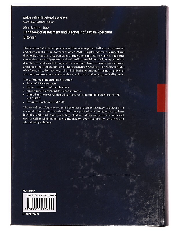 Handbook Of Assessment And Diagnosis Of Autism Spectrum Disorder - Tietokirjat - 10105340573 - 1
