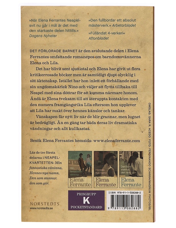 Det förlorade barnet : bok 4 : medelålder och åldrande - Ferrante, Elena - Romaanit ja novellit - 10105340658 - 1