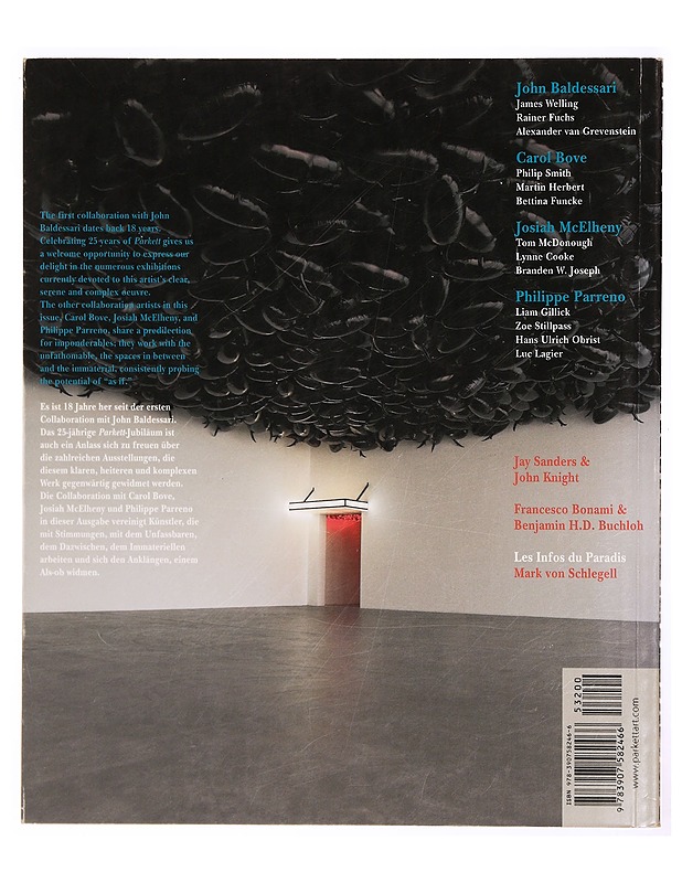 Parkett No. 86 John Baldessari, Carol Bove, Josiah McElheny, Philippe Parreno - Taide- ja kulttuurikirjat - 10105341078 - 1