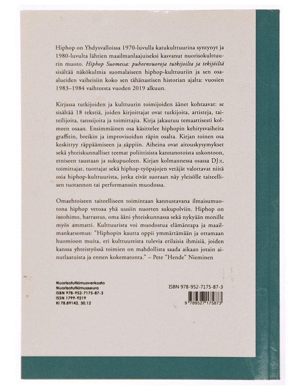 Hiphop Suomessa - Venla Sykäri, Inka Rantakallio - Musiikki- ja elokuvakirjat - 10105341505 - 1
