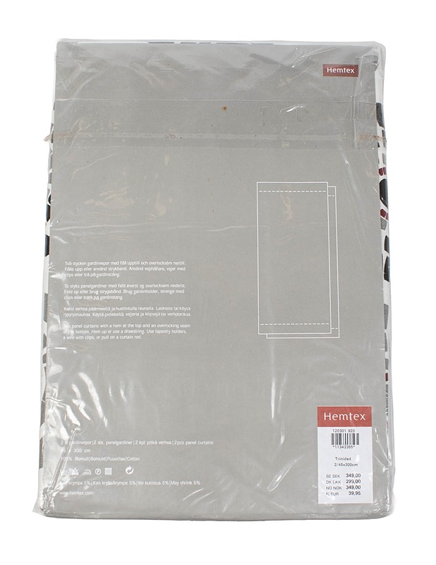 HEMTEX verho, 45x300cm 2kpl - Verhot ja kapat - 10105342188 - 1