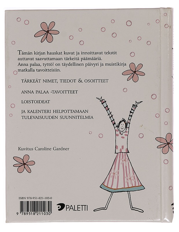 Anna palaa, tyttö osoitteita, tavoitteita, ideoita, päivyri - Lastenkirjat - 10105343002 - 1
