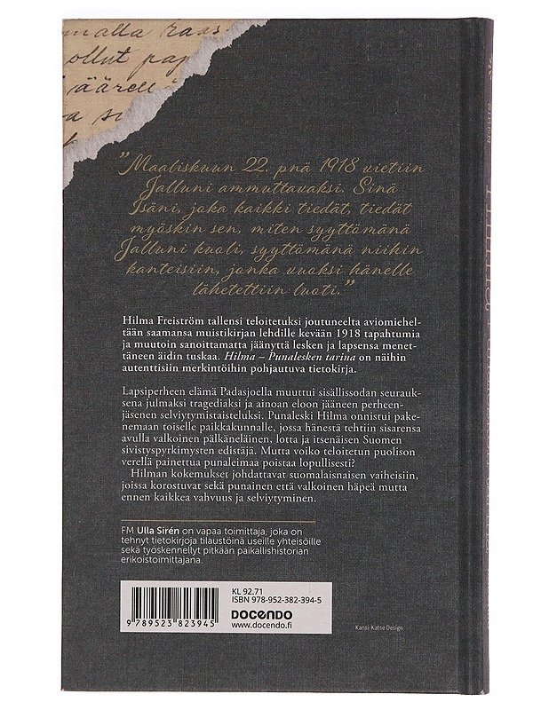 Hilma : punalesken tarina - Sirén, Ulla - Elämäkerrat ja muistelmat - 10105343595 - 1