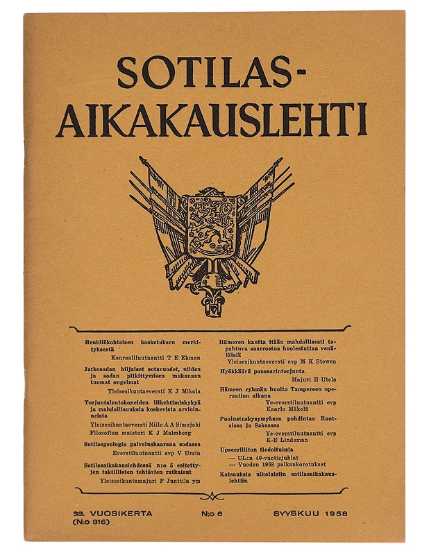 Sotilas Aikakauslehti Syyskuu 1958 - Lehdet - 10105343605 - 0