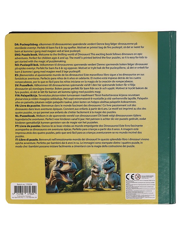 Dinosaur puzzle book  - Harrastekirjat - 10105344204 - 1