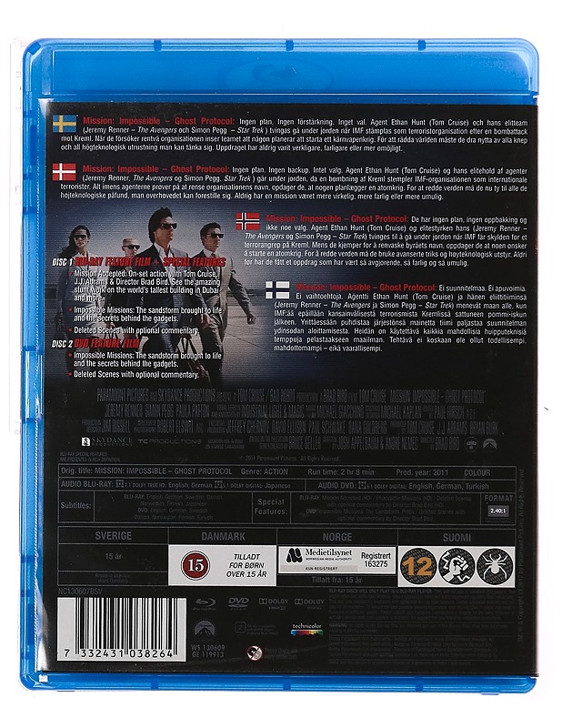 Mission Impossible: Ghost Protocol - Blu-ray + DVD - Blu-ray-levyt - 10105344250 - 1