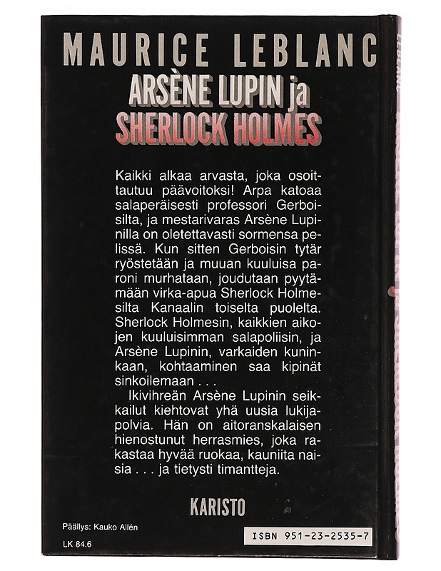 Arsène Lupin ja Sherlock Holmes ; Vaaleatukkainen nainen - Leblanc, Maurice - Jännitys ja dekkarit - 10105344507 - 1