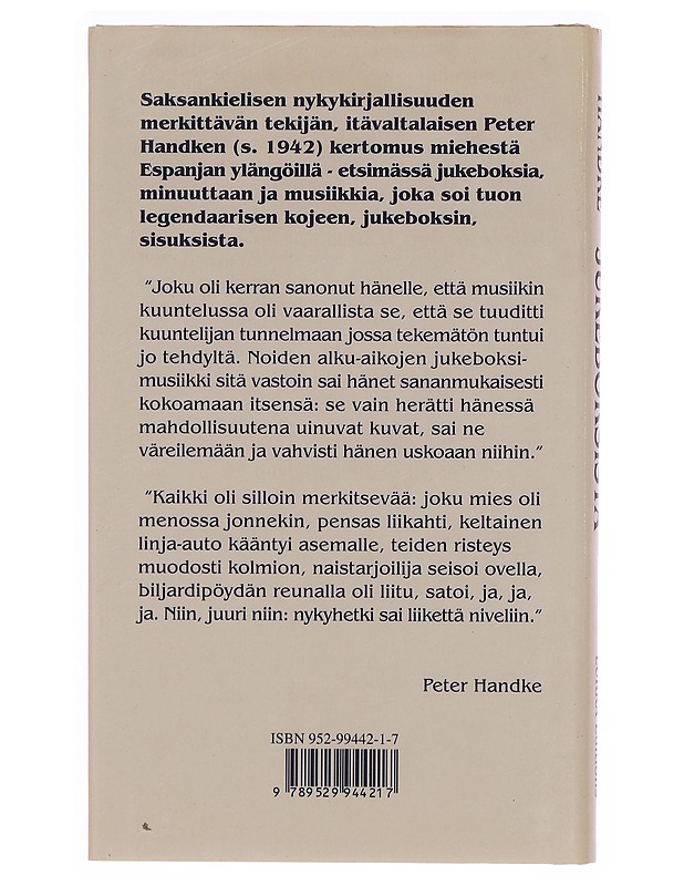 Jukeboksista - Handke, Peter - Romaanit ja novellit - 10105345175 - 1