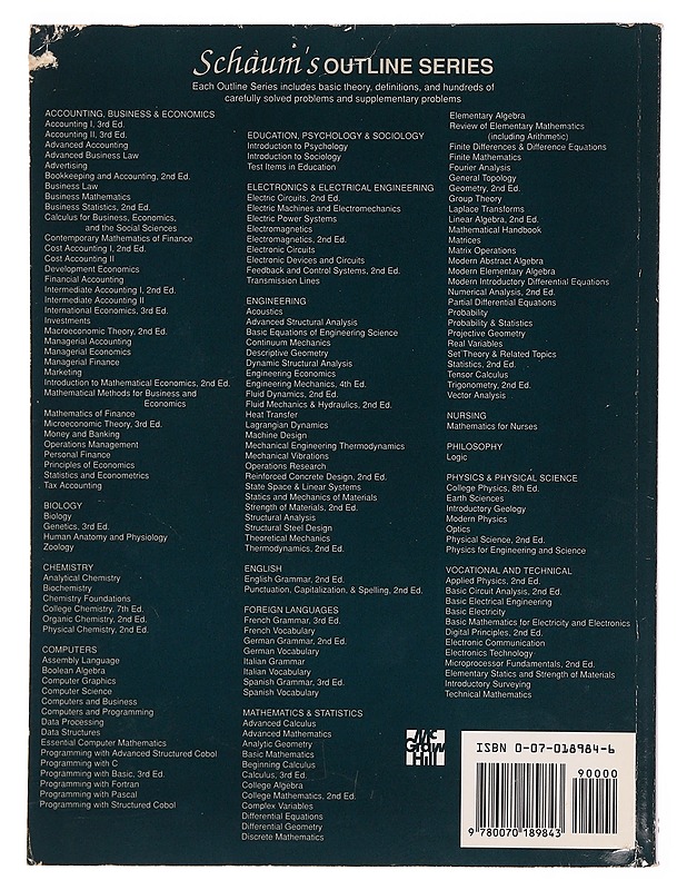 Schaum's outline series theory and problems of electric circuits - Joseph A. Edminister - Tietokirjat ja oppaat - 10105345562 - 1