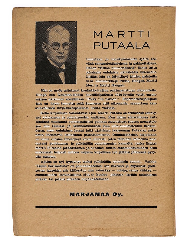 Oulun horisontista - Martti Putaala - Romaanit ja novellit - 10105345715 - 1