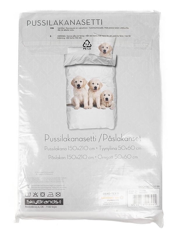 SKYBRANDS pussilakana ja tyynyliina setti, 150x210cm & 50x60cm - Liinavaatteet - 10105346271 - 1