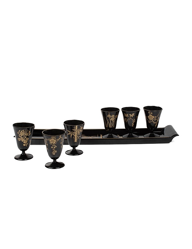 Aasialaistyylinen tarjotin ja kuppi setti - Tarjoiluastiat - 10105347006 - 1