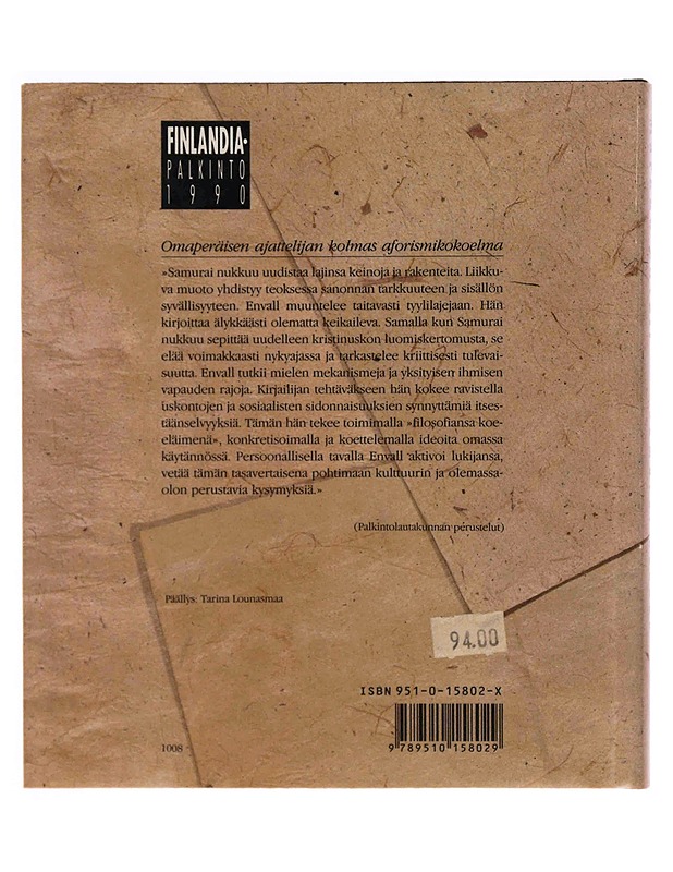 Samurai nukkuu - Markku Envall - Runot ja näytelmät - 10105347110 - 1