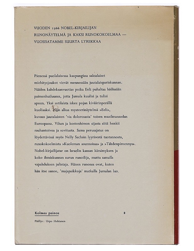 Israelin kärsimys, Sachs Nelly - Romaanit ja novellit - 10105347181 - 1