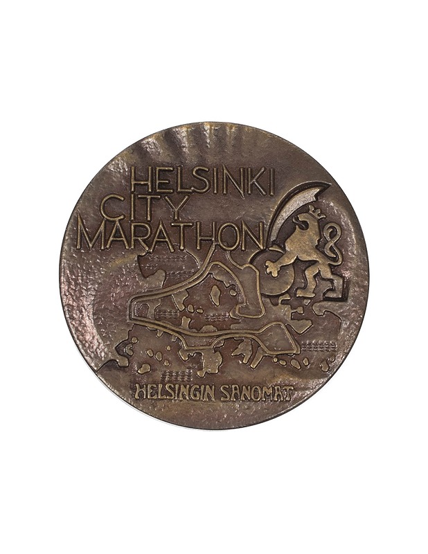 KULTATEOLLISUUS Helsinki City Marathon 1982 mitali  - Koriste-esineet - 10105347510 - 0