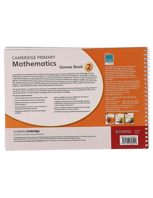 Cambridge Primary Mathematics Stage 2 Games Book with CD-ROM (Cambridge Primary Maths) - Lastenkirjat - 10105347829 - 1