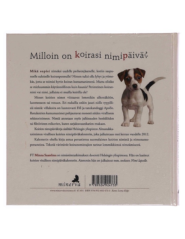 Koirien nimipäiväkirja : Bella, Niksu vai Romeo? - Minna Saarelma - Tietokirjat ja oppaat - 10105347984 - 1