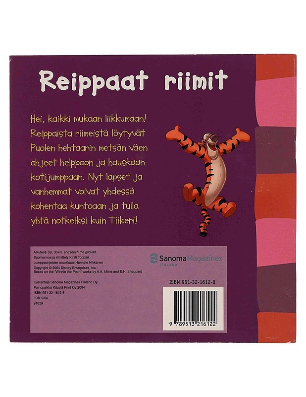 Reippaat riimit : jumppaohjeita Puolen hehtaarin metsästä - Disney, Walt - Lastenkirjat - 10105348105 - 1