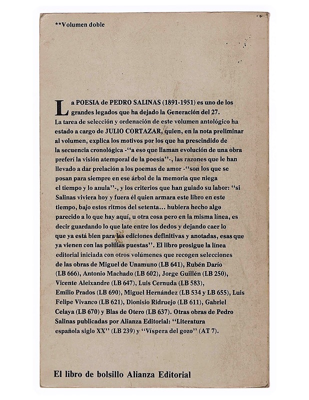 Poesi?a de Pedro Salinas - Julian Palley - Runot ja näytelmät - 10105348789 - 1