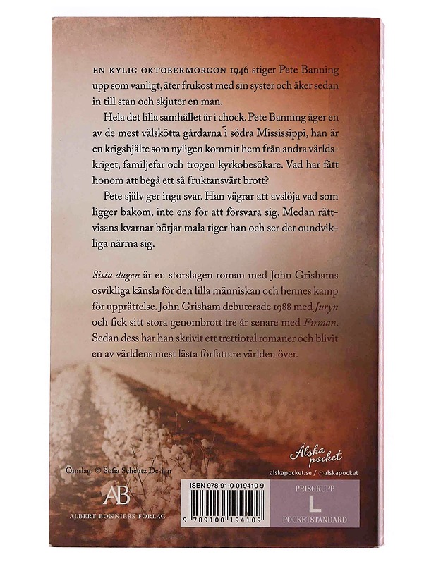 Sista dagen - Grisham, John - Romaanit ja novellit - 10105348800 - 1