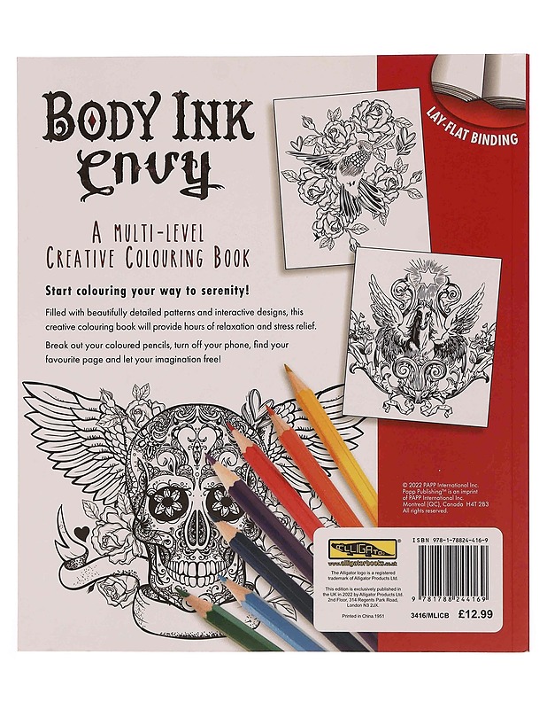 Body Ink Envy: A Multi-Level Creative Colouring Book - Käsityökirjat - 10105349009 - 1