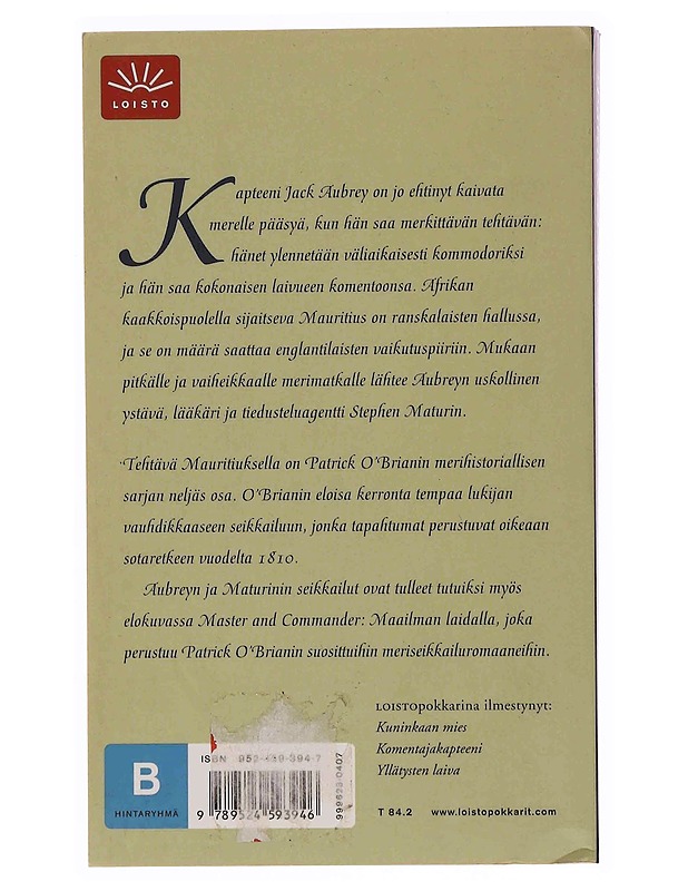 Tehtävä Mauritiuksella - O'Brian, Patrick - Historiakirjat - 10105349102 - 1