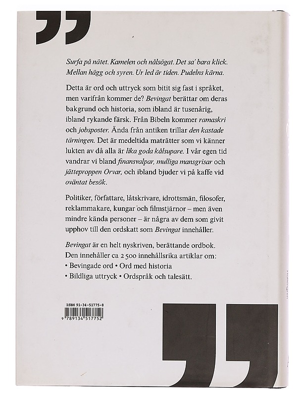 BEVINGAT : FRÅN ADAM & EVA TILL OVÄNTAT BESÖK ; [BEVINGADE ORD, ORD MED HISTORIA, BILDLIGA UTTRYCK, ORDSPRÅK OCH TALESÄTT] - HELLSING, BIRGITTA - Tietokirjat ja oppaat - 10105350698 - 1
