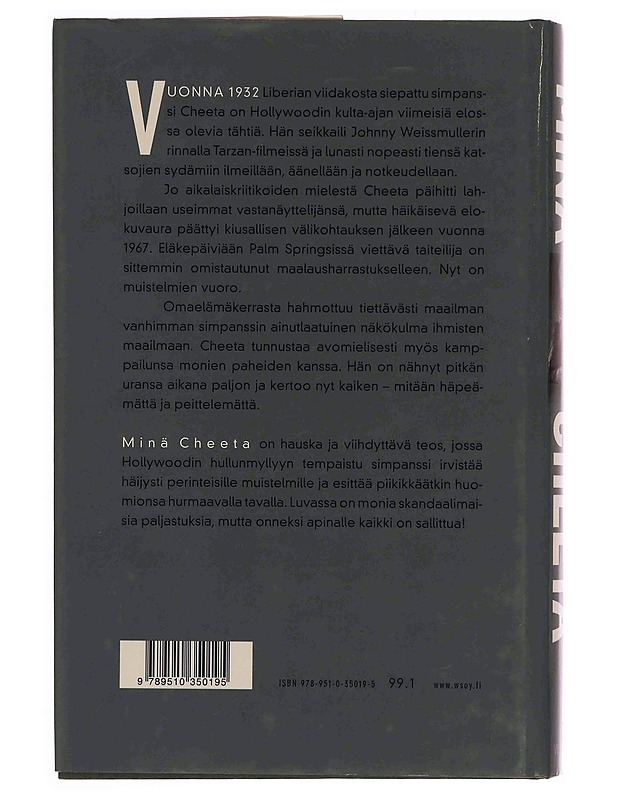 Minä Cheeta : omaelämäkerta - Lever, James - Elämäkerrat ja muistelmat - 10105350873 - 1