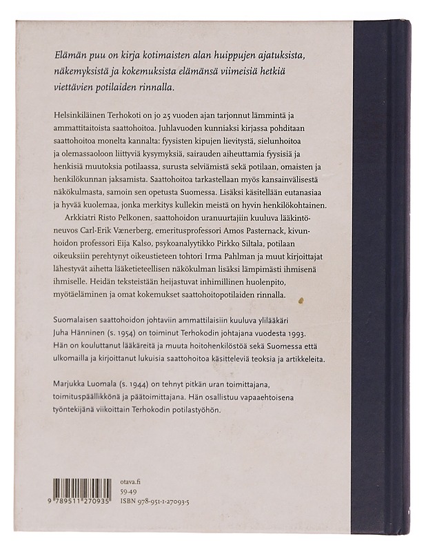 Elämän puu : kirjoituksia saattohoidosta - Luomala, Marjukka - Tietokirjat ja oppaat - 10105351123 - 1