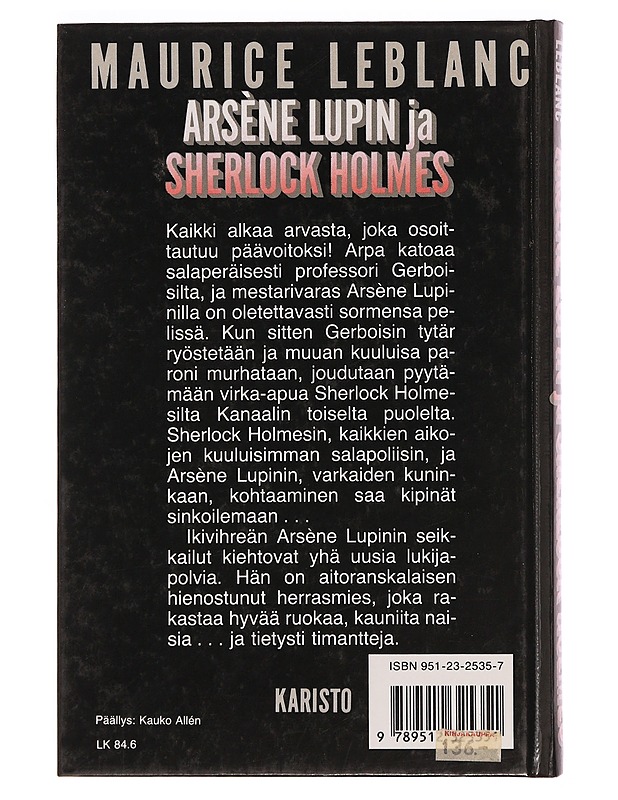 Arsène Lupin ja Sherlock Holmes ; Vaaleatukkainen nainen - Leblanc, Maurice - Jännitys ja dekkarit - 10105351290 - 1