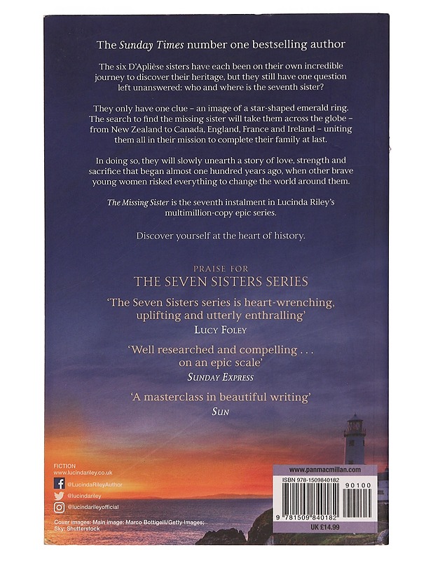 The missing sister - Lucinda Riley - Romaanit ja novellit - 10105351462 - 1