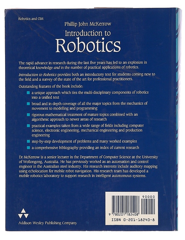 Introduction to robotics - Philip McKerrow - Tietokirjat ja oppaat - 10105351897 - 1