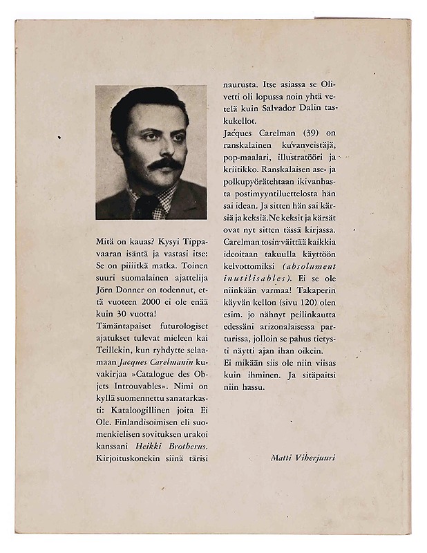 Kataloogillinen joita ei ole - Jacques Carelman, Heikki Brotherus ja Matti Viherjuuri - Taide- ja kulttuurikirjat - 10105351951 - 1