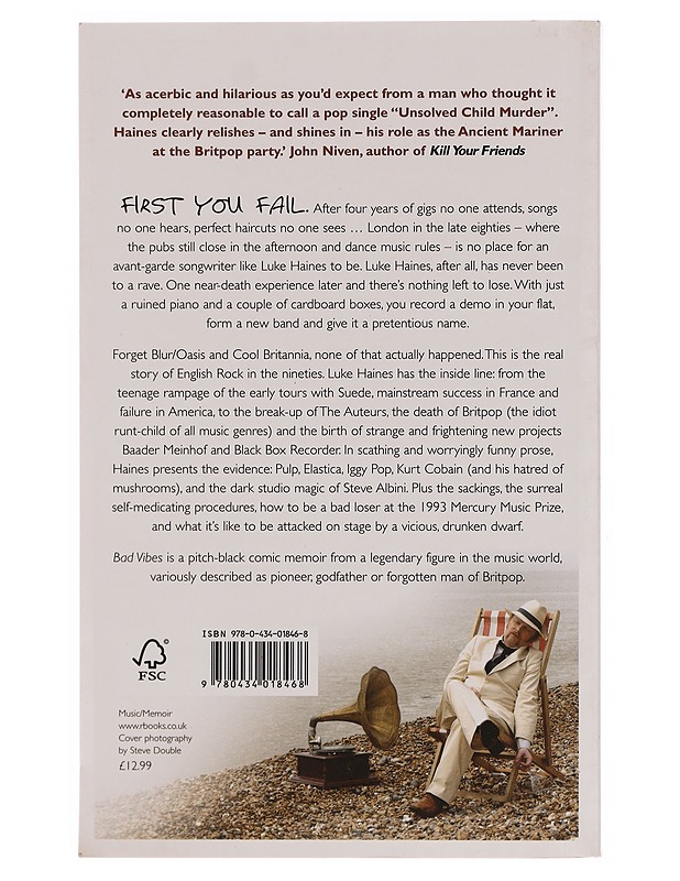 Bad vibes : Britpop and my part in its downfall - Luke Haines - Elämäkerrat ja muistelmat - 10105352170 - 1