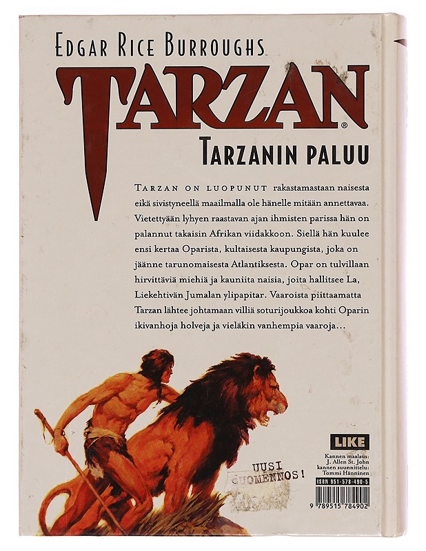 Tarzanin paluu - Burroughs, Edgar Rice - Nuorten kirjat - 10105352367 - 1