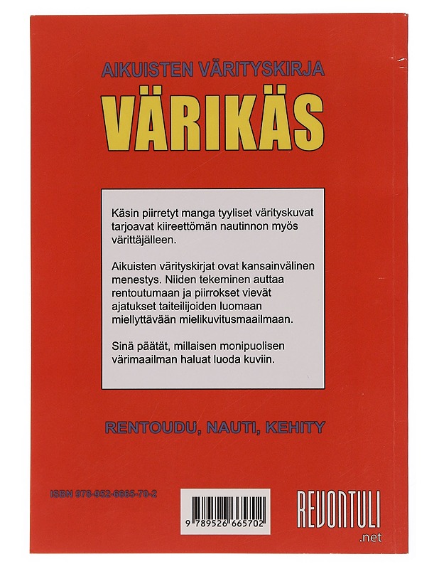 Värikäs manga : Aikuisten värityskirja - Y., Milla - Harrastekirjat - 10105352633 - 1